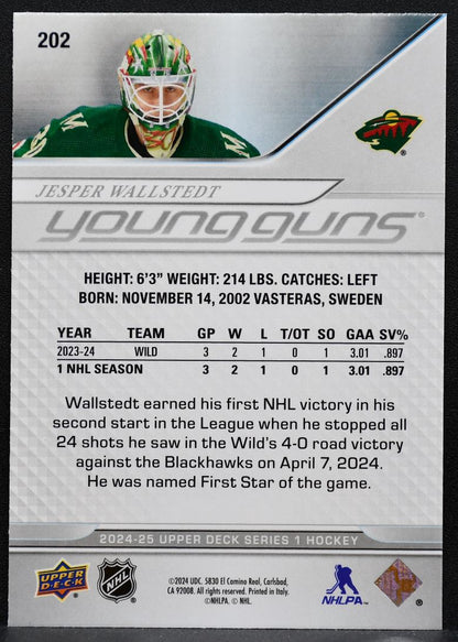 2024-25 Upper Deck Series 1 Young Guns Jesper Wallstedt 202 Wild RC 2980