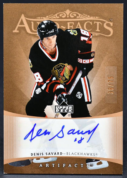 2005-06 UD Artifacts Autofacts Denis Savard AF-DS Auto