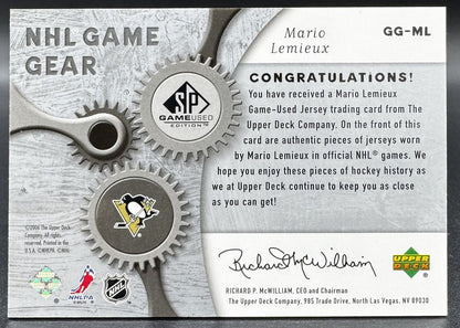 2005-06 SP Game Used Gear Mario Lemieux GG-ML Pittsburgh Penguins 075/100 Jersey