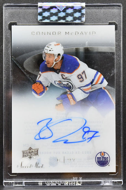 2023-24 Upper Deck Clear Cut Sweet Shot Connor McDavid SS-CM Oilers Auto 5794