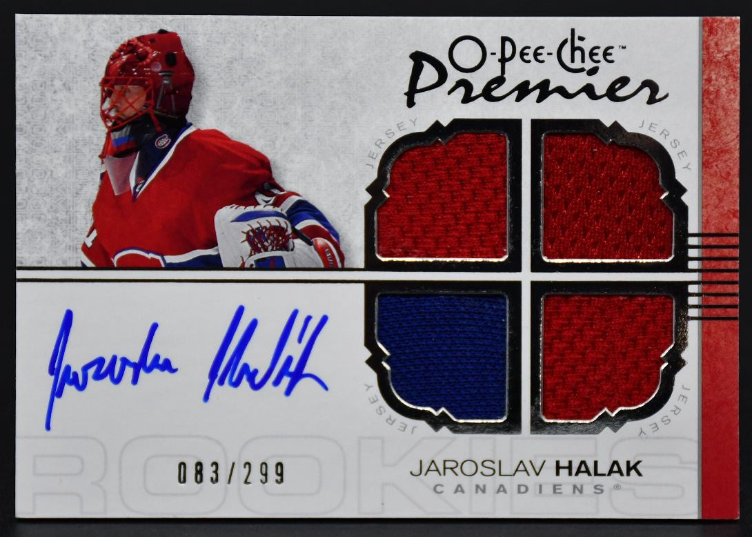 2007-08 OPC Premier Jaroslav Halak 122 Montreal Canadiens RC Auto /299 Jersey