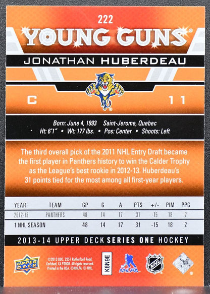 2013-14 Upper Deck Series 1 Young Guns Jonathan Huberdeau 222 RC 8012