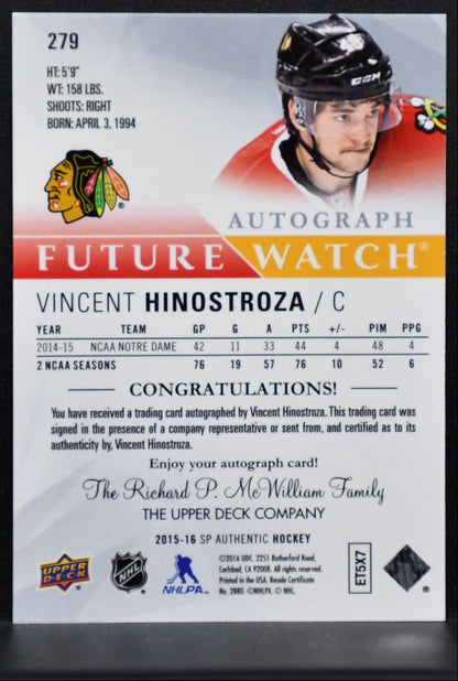 2015-16 SP Authentic Future Watch Auto Hinostroza RC Auto 733/999 1373