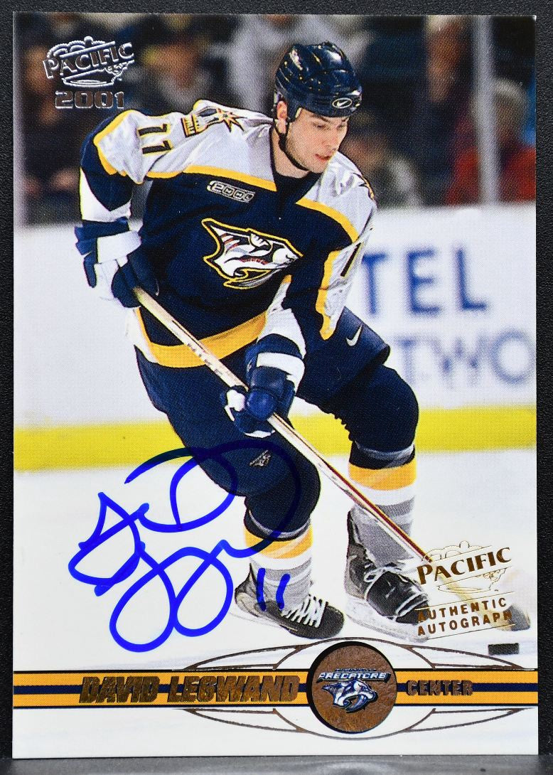 2000-01 Pacific Autograph David Legwand 223 Nashville Predators Auto 9671
