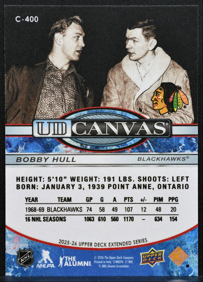 2025-26 Upper Deck Extended Series UD Canvas Legends Bobby Hull Blackhawks 1716
