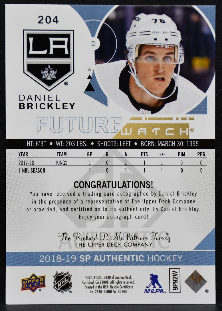 2018-19 SP Authentic Future Watch Claude Giroux 204 Flyers RC Auto 754/999 6375