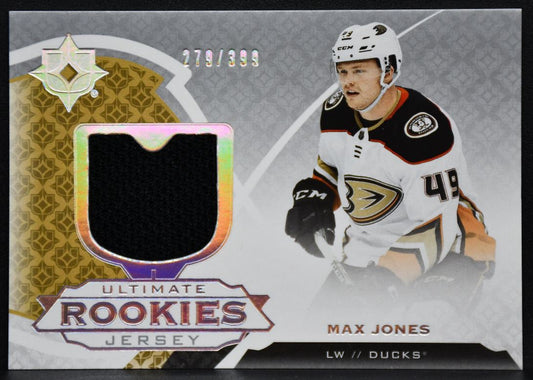 2019-20 UD Ultimate Collection RCs Jersey Max Jones 110 Ducks RC 279/399 Jersey 4381