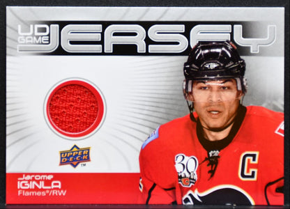 2010-11 Upper Deck Series 1 UD Game Jersey Jarome Iginla Flames Jersey 5449
