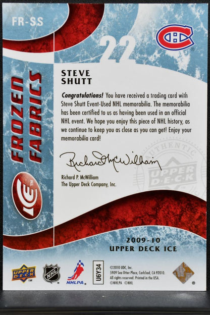 2009-10 UD Ice Frozen Fabrics Steve Shutt FR-SS Canadiens Jersey 5303