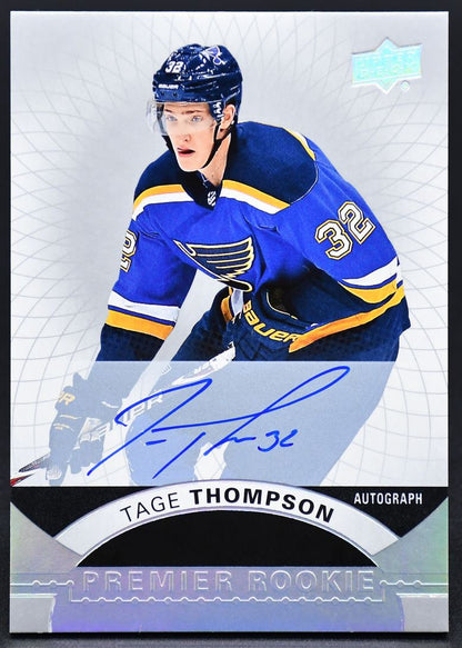 2017-18 UD Premier Rookie Auto - Silver Spectrum Tage Thompson 32 RC Auto