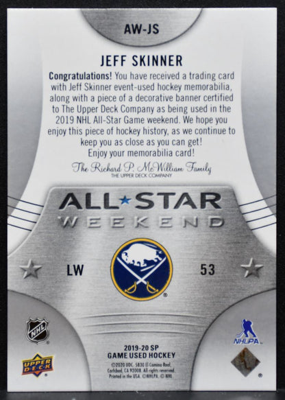 2019-20 SP Game Used 2019 NHL All-Star Weekend Banner/Jersey Skinner Jersey 8505