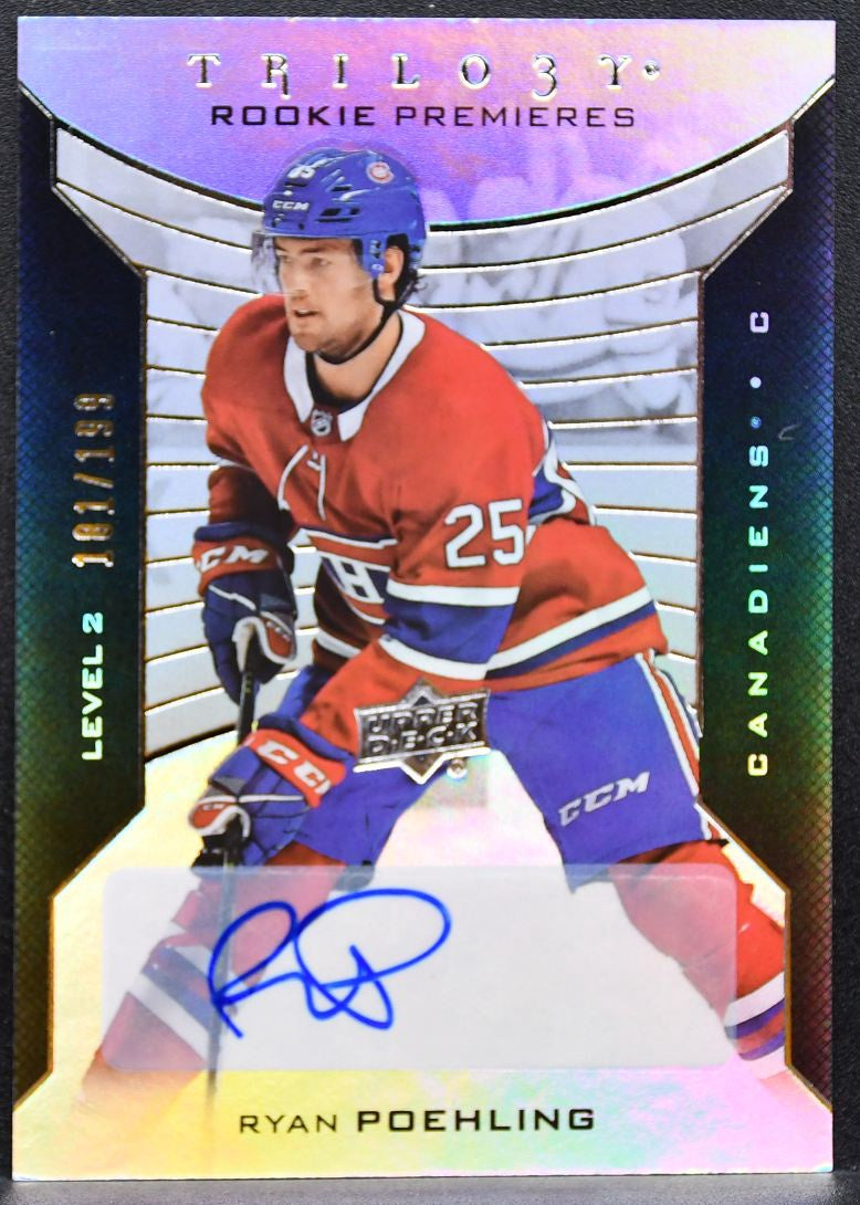 2019-20 Trilogy Poehling 95 Canadiens RC Auto 101/199 Base Gold refractor 1109