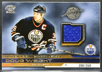 2001-02 Pacific Jerseys Doug Weight 15 Edmonton Oilers Jersey 9196