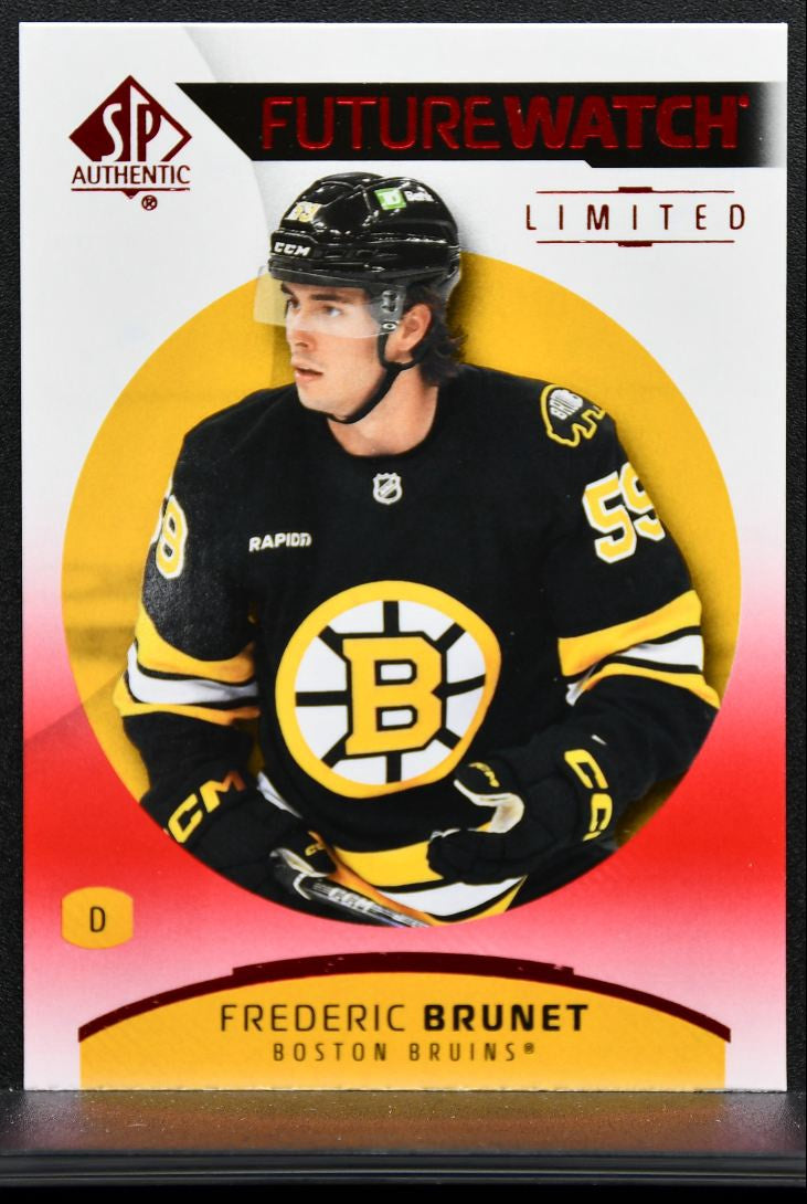 2025-26 SP Authentic Future Watch Limited Red Frederic Brunet 155 Bruins RC 9348