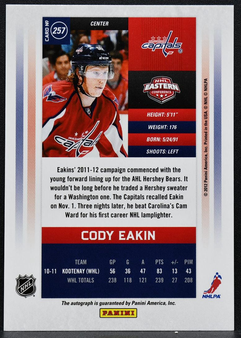 2011-12 Panini Contenders Calder Auto Cody Eakin 257 RC Auto 688/800 4938