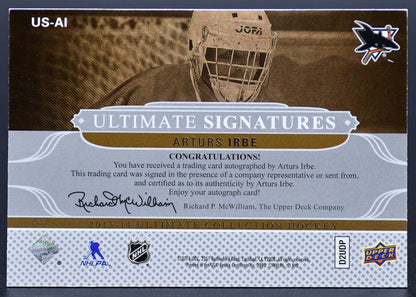 2013-14 UD Ultimate Collection Ultimate Sigantures Arturs Irbe US-AI Auto