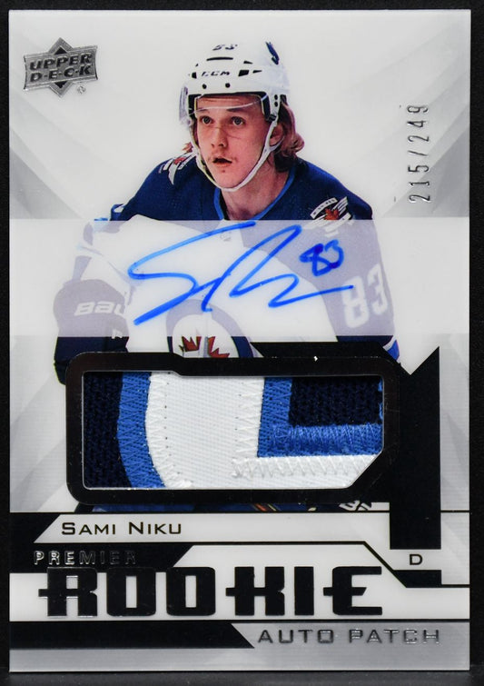 2018-19 UD Premier Rookie Auto Patch Sami Niku AR-SN RC Auto 215/249