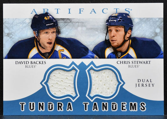 2012-13 UD Artifacts Tundra Tandems Blue Dual Backes/Stewart Blues Jersey 9723