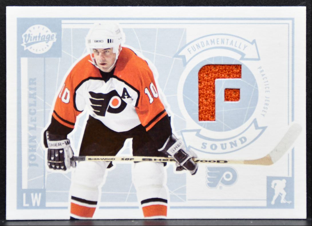 2002-03 UD Vintage Fundamentally Sound Jerseys John LeClair Flyers Jersey 5357