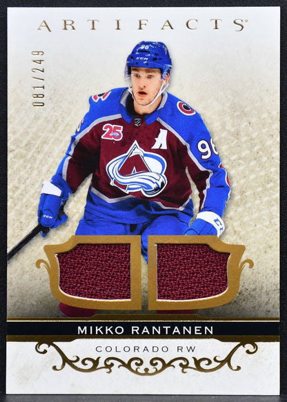 2021-22 Upper Deck Artifacts Material Gold Mikko Rantanen 85 081/249 Jersey 3047