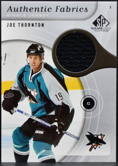 2006-07 SP Game Used Authentic Fabrics Joe Thornton Sharks Jersey 0542