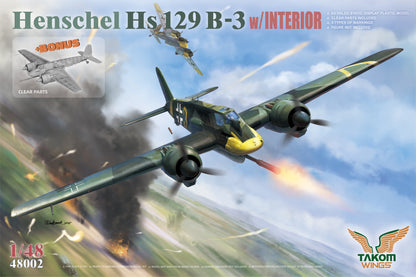 Takom 1/48 Henschel Hs 129 B-3 w/INTERIOR + BONUS (CLEAR PARTS)