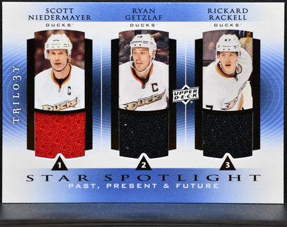2013-14 UD Trilogy Three Star Spotlight Niedermayer/Getzlaf/Rakell Jersey 0413