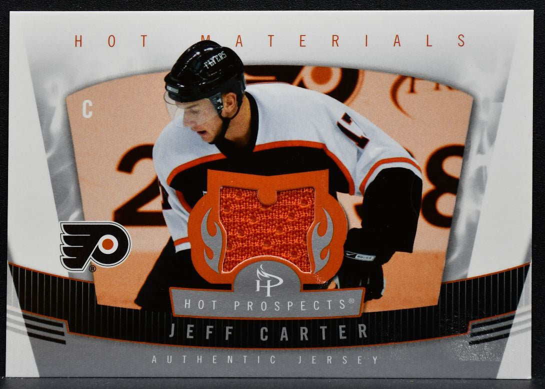 2007-08 Fleer Hot Prospects Materials Jeff Carter HM-JC Flyers Jersey 5593