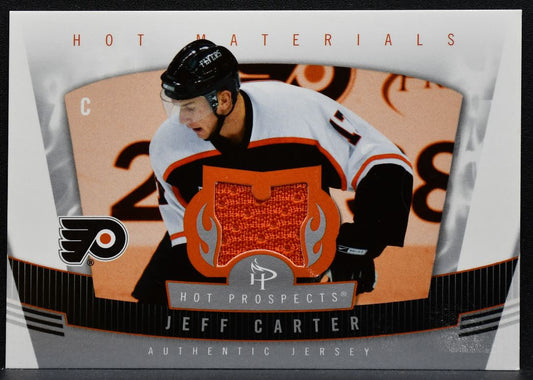 2007-08 Fleer Hot Prospects Materials Jeff Carter HM-JC Flyers Jersey 5593