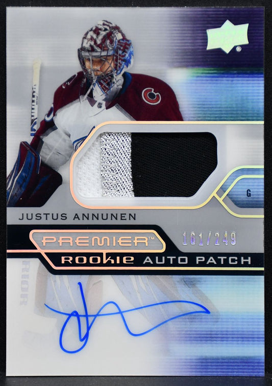 2021-22 UD Premier Acetate Rookie Auto Patch Justus Annunen AR-JU RC Auto /249