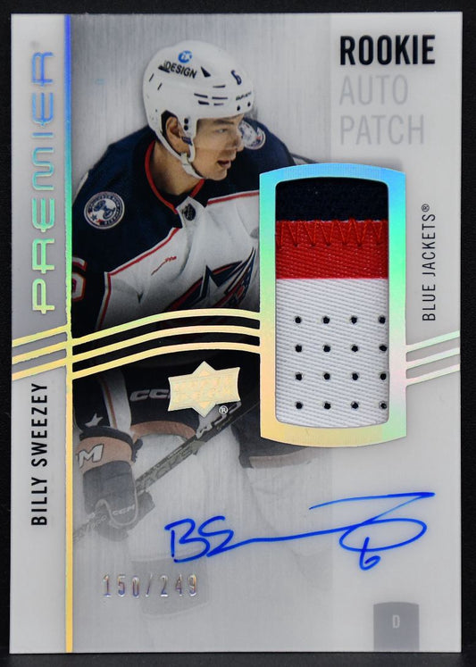 23-24 UD Premier Acetate RC Auto Patch Billy Sweezey Blue Jackets /249 Patch 5006