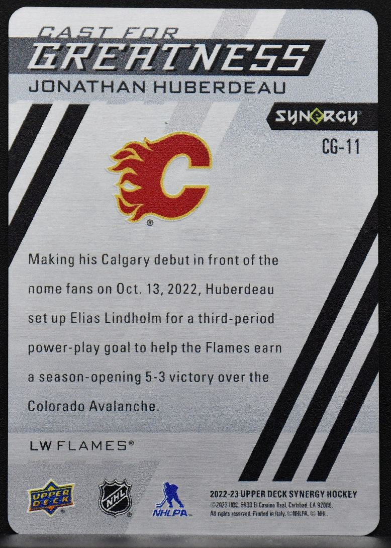 2022-23 UD Synergy Cast For Greatness Jonathan Huberdeau CG-11 Calgary Flames 8464