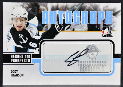 2009-10 ITG Heroes and Prospects Franson A-CF Milwaukee Admirals Auto 9680