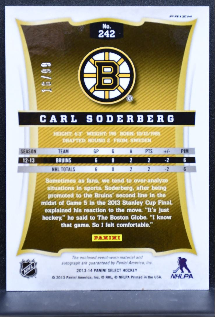 2013-14 Panini Select Rookie Jersey Auto Soderberg RC Auto 16/99 Jersey 2653