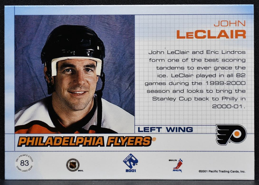 2001-02 Pacific Private Stock Jersey John LeClair Jersey 7776