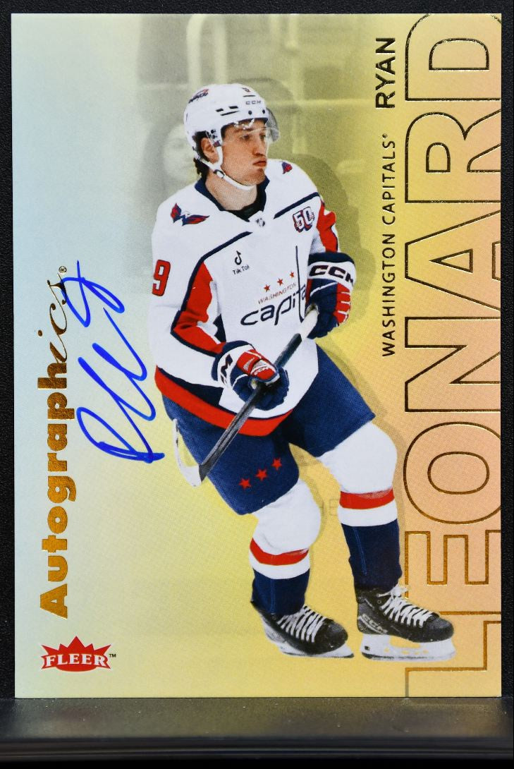 2025-26 Flair Fleer Autographics Ryan Leonard A-RL Washington Capitals Auto 2386