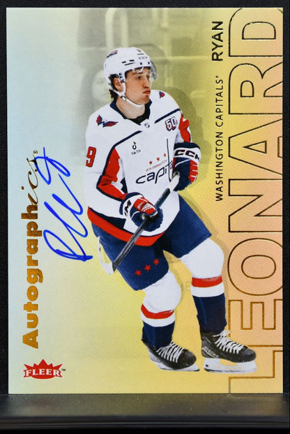 2025-26 Flair Fleer Autographics Ryan Leonard A-RL Washington Capitals Auto 2386