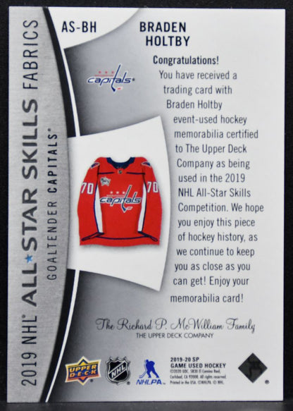 2019-20 SP Game Used 2019 NHL All-Star Skills Fabric Holtby Capitals Jersey 5443