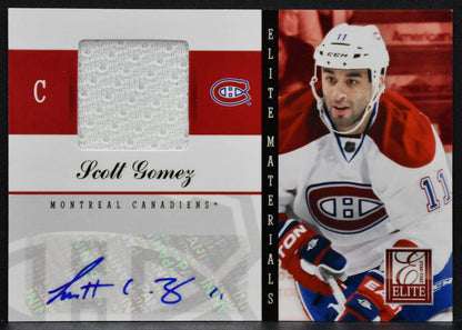 2011-12 Panini Elite Materials Scott Gomez 44 Canadiens Auto 18/25 Jersey 0027