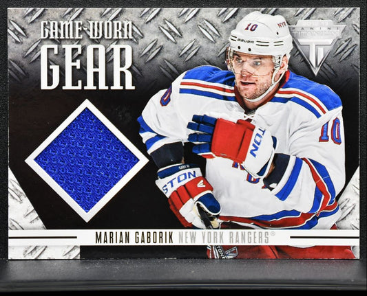 2012-13 Panini Titanium Game-Worn Gear Marian Gaborik GG-MG Rangers Jersey 4481
