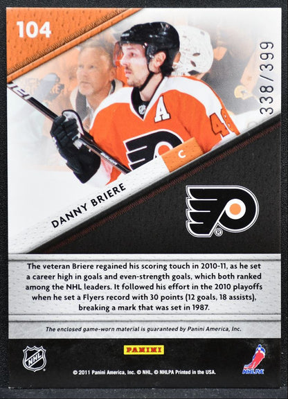 2011-12 Panini Certified Fabric of the Game Daniel Briere 104 /399 Jersey 9165