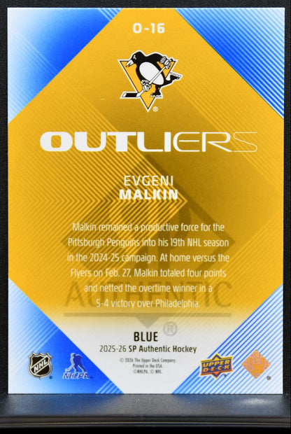 2025-26 SP Authentic Outliers Blue Evgeni Malkin O-16 Pittsburgh Penguins 8259