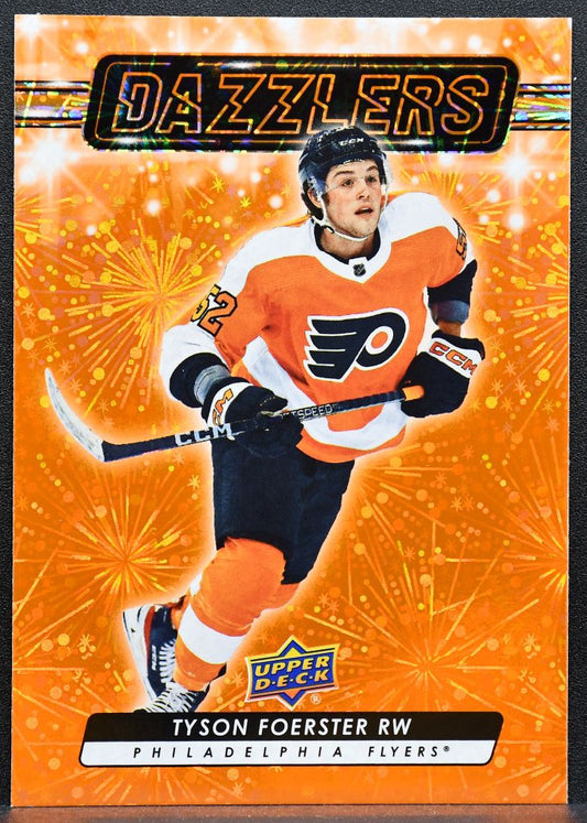2023-24 Upper Deck Series 2 Dazzlers Orange Tyson Foerster DZ-92 Flyers 0733