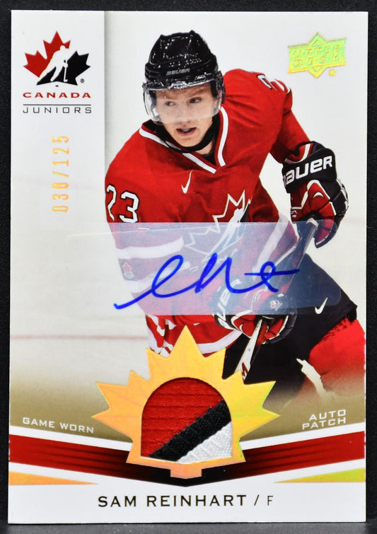 2014-15 UD Team Canada Juniors Patch Autographs Sam Reinhart 186 030/125