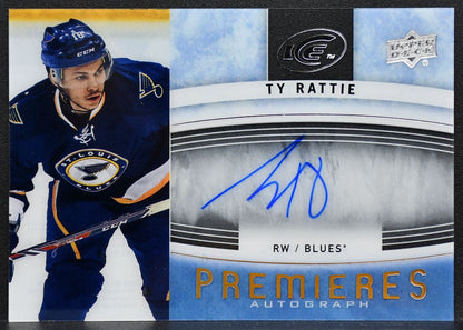 2014-15 Upper Deck Ice Premieres Autographs Ty Rattie IPA-TR Blues RC Auto 8539