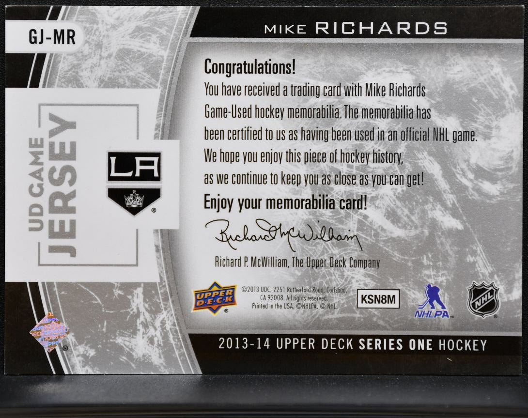 2013-14 UD Series 1 UD Game Jerseys Mike Richards GJ-MR Jersey 5792