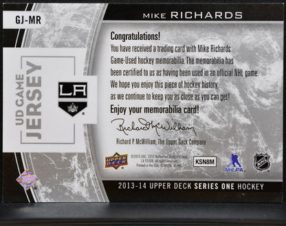 2013-14 UD Series 1 UD Game Jerseys Mike Richards GJ-MR Jersey 5792