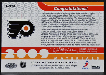 2009-10 OPC Materials Niittymaki/Carter/Richards/Gagne Jersey 8302