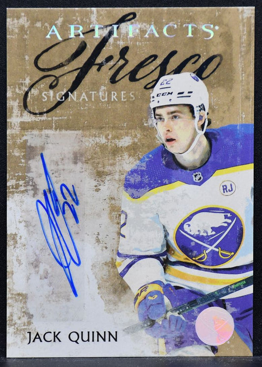 2024-25 UD Artifacts Fresco Signatures Jack Quinn FS-JQ Buffalo Sabres Auto