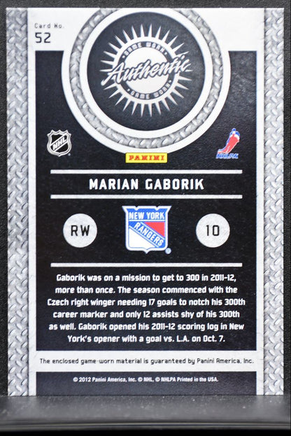 2011-12 Panini Titanium Game-Worn Gear Marian Gaborik 52 Jersey 9257